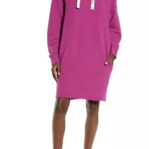 UGG Aderlyn Fleece Lounge Hoodie Dress In Wild Violet Size Medium Comfy
